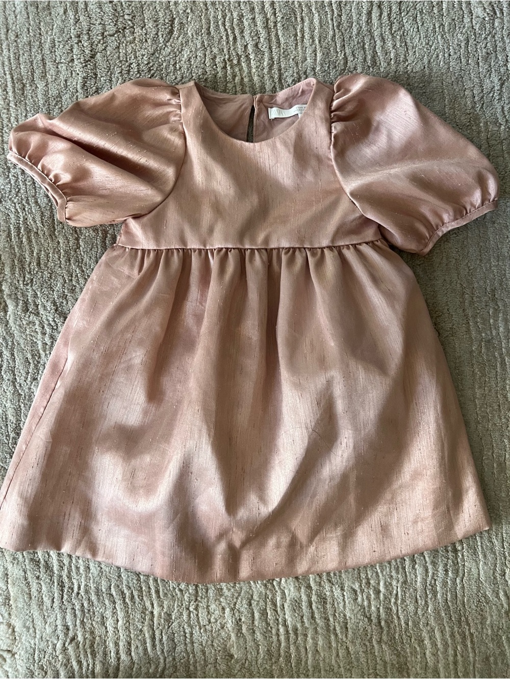 Zara Rose-Pink Puff Sleeve Formal Dress